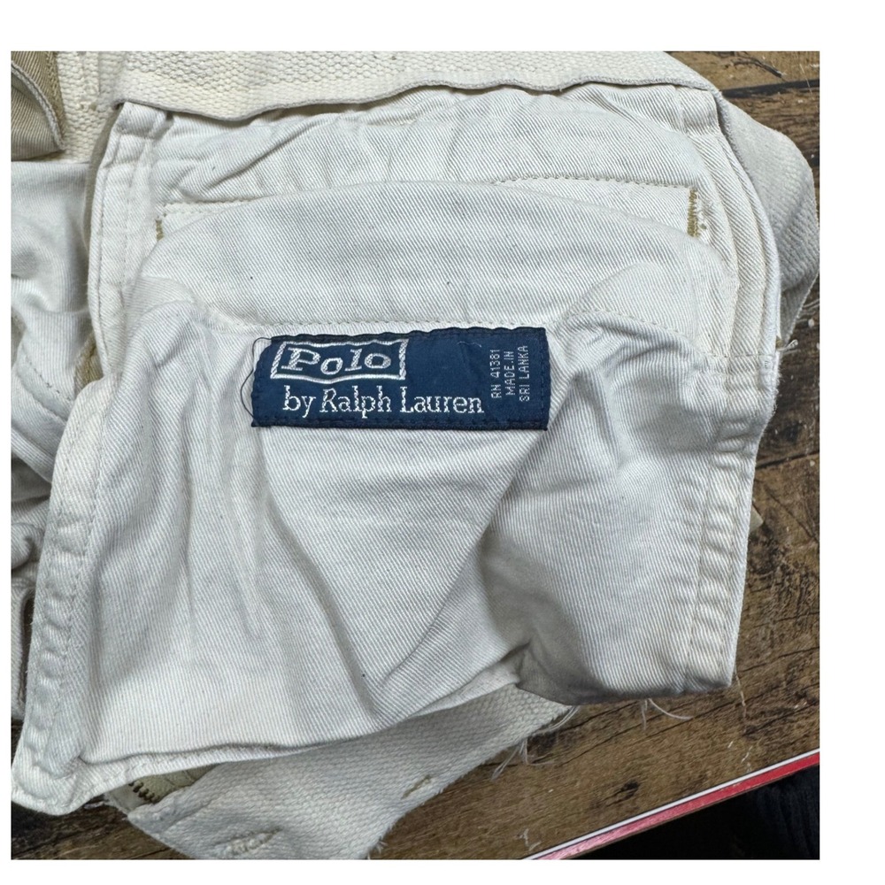 Polo‎ Ralph Lauren Mens Cargo Pants Khaki Cotton Straight Leg Size 33x32 - Picture 3 of 8